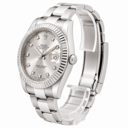 Rolex Datejust II 41MM 116334 Silver Diamond Dial Watch